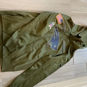 Nike patriots army green sweatshirt